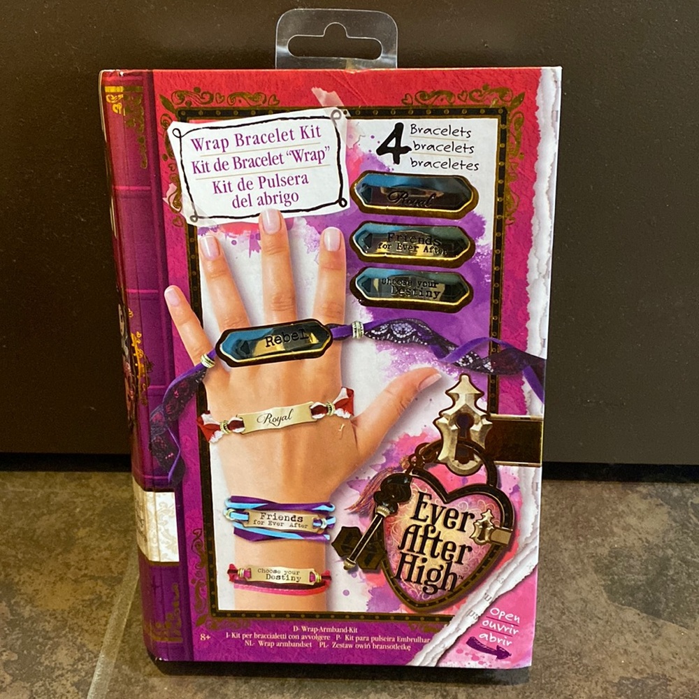 New Ever After High Wrap Bracelet Kit. Opened book with supplies intact.
